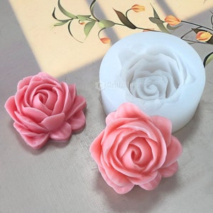 Molde de vela de silicone, molde de vela perfumada, molde de resina de rosa, flor de rosa, fondant, doces, chocolate, bolo, decoração