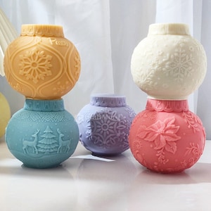 Molde de silicona para velas navideñas, molde para velas navideñas, molde de esfera de silicona para fabricación de velas navideñas, molde para adornos navideños
