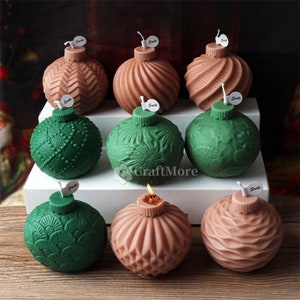 Christmas Candle Silicone Mold-Christmas Ball Bell Candle Mold-Silicone Mold for Christmas Candle Making-Christmas Decoration Mould