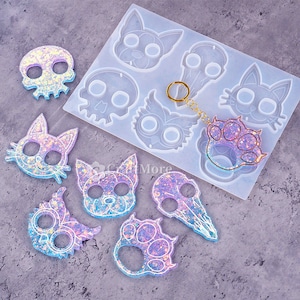 Ouvre-porte sans contact moule-moule porte-clés en silicone-moule porte-clés pendentif-moules en résine époxy-moule pendentif en résine