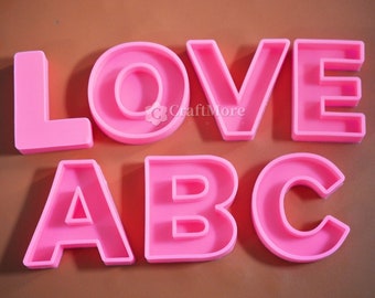 10 cm Silikon-Buchstaben-Form-26 Englisches Alphabet Silikonform für Harz-Große Buchstaben-Kerze-Gips-Betonform-Schokoladen-Kuchen-Form