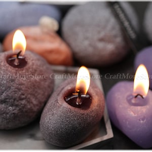 Molde de vela de guijarros de simulación-Molde de vela de silicona de piedra-Moldes de velas para cera de abejas-Molde de vela de aromaterapia-Molde de vela de decoración del hogar