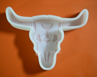 Bull Skull Car Freshie Mold Silicone Air Freshies Molds For Aroma Beads Bison Buffalo Skull Candle Soap Mold Resin Mold Oven Safe