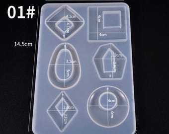3 styles Jewelry pendant silicone mold resin pendant mold with hole Cabochon silicone earring pendant molds craft mould for Jewelry making
