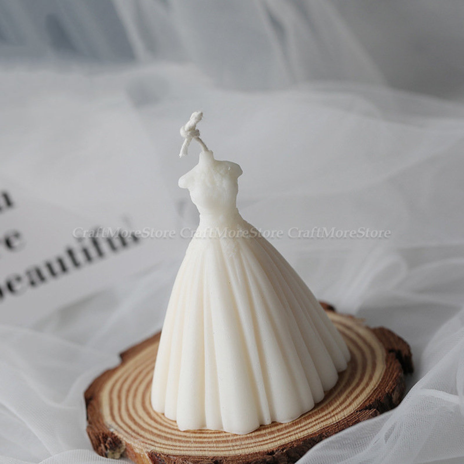Romantic Wedding Dress Candle Moldsilicone Candle Moldcandle Etsy