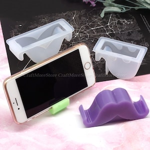2 styles Cell phone holder Silicone Mold-Mobile phone holder resin molds-DIY Phone holder Concrete mold-Desktop Decor Mould