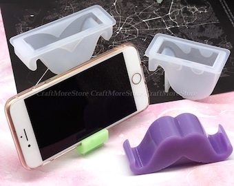 2 styles Cell phone holder Silicone Mold-Mobile phone holder resin molds-DIY Phone holder Concrete mold-Desktop Decor Mould