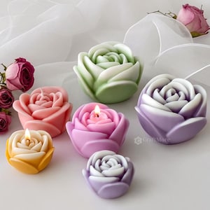 3D rose silicone mold-6 Styles flower candle mold-scented candle mold-flower concrete mold-rose diffuser stone mold-rose aroma plaster mold