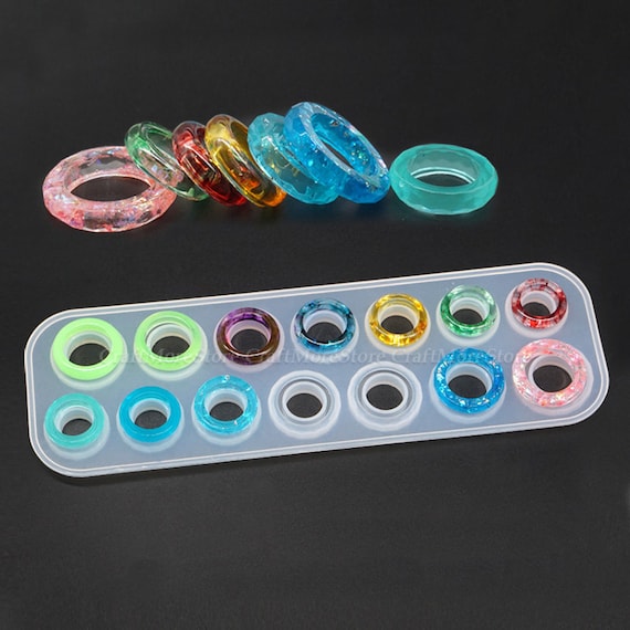 17mm-23mm silicone ring mold-Diamond faceted ring mold-Cutting suface ring resin molds-Smooth face round ring mould-DIY ring making