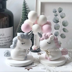 Cute Cartoon Unicorn Silicone Mold-3D Kawaii pony plaster mold-craft resin molds-Aromatherapy stone mold for Home decoration diy