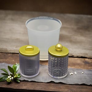 2 Arten Miniaturglas Silikonformen-Mini Lebensmittel spielen Spielzeug Harz Form-Epoxidharz winzige Aufbewahrungsglas Form-UV Taschenglas Form für Puppenhaus DIY