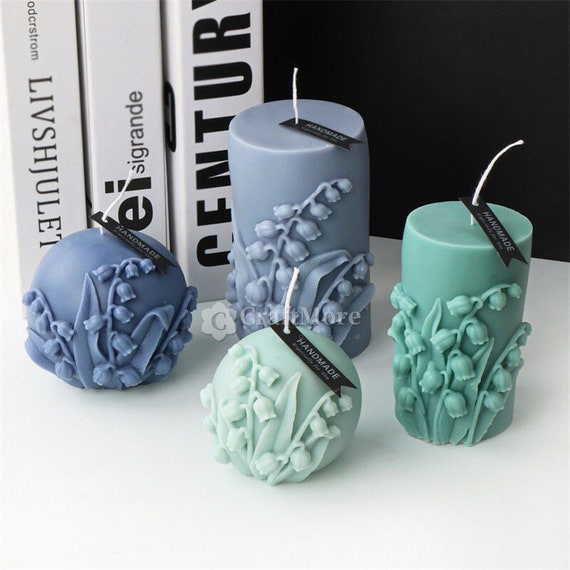 TROYSINC Set di 3 stampi per candele in silicone 3D da annaffiare, a forma di candela, per fai da te, per candele profumate, decorazioni artigianali