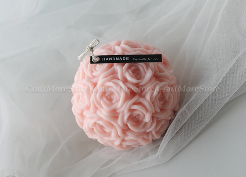 Big Rose flower ball Candle MoldSilicone candle MoldCandle Etsy