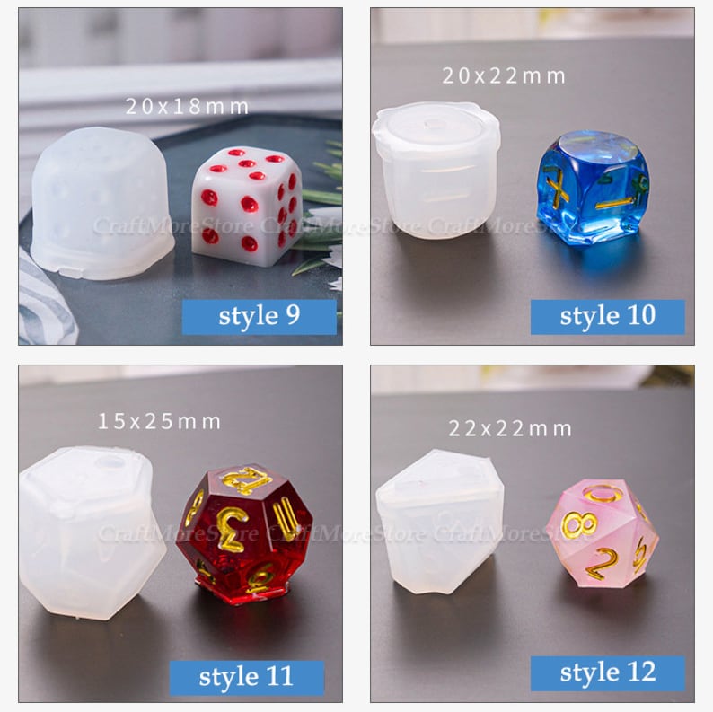 7 Styles DND Dice Mold Setsilicone Dice Moldresin Dice Etsy UK