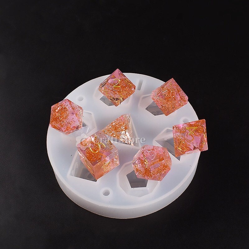 JEYUQAXY Large Silicone Polyhedral Dice Molds 2 Styles with D20 and D12  Silic
