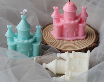 3D castle candle silicone mold-Cartoon castle candle Mold-Cute castle ornaments concrete/plaster/resin mold-Diffuser Stone Mould-Resin art