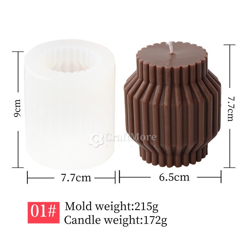 2Pcs Cylinder Molds for Candle Making,7.7cm and 8cm Candle Making