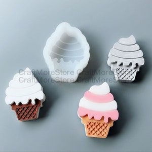 Cute ice cream fondant mold ice cream cone silicone mold resin mold for Home Decoration