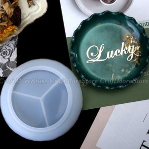 Creative round wavy edge silicone dish mold-Flower shaped plate resin mold-Silicon ashtray mold for resin craft-Jewelry tray mold