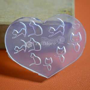 Süße Kätzchen Silikonform für Nailart DIY Nagel Dekoration Harz Formen Epoxy Nagel Patches Herstellungswerkzeuge Form Kristall Nagel Aufkleber Form