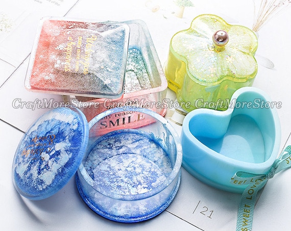 Round Silicone Resin Jewelry Box Mold, 1 Set