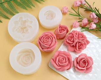3D rose silicone mold-5 styles Flower resin molds-Flower fondant mold-Rose chocolate mold-Mousse cake mold-Baking mold for food-Candy mold