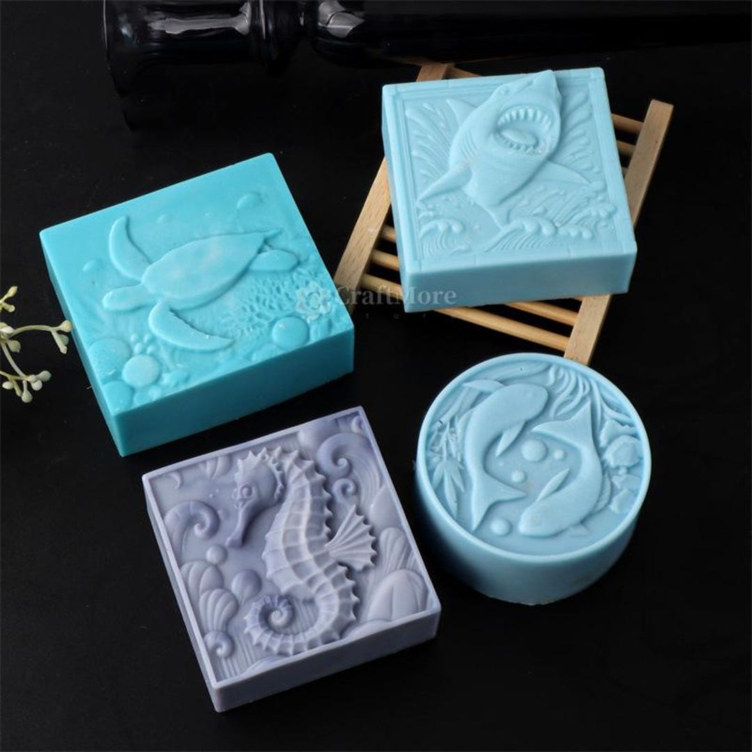 Embossed Sea Turtle Soap Silicone Mold-seahorse/shark Pattern Soap Mold ...