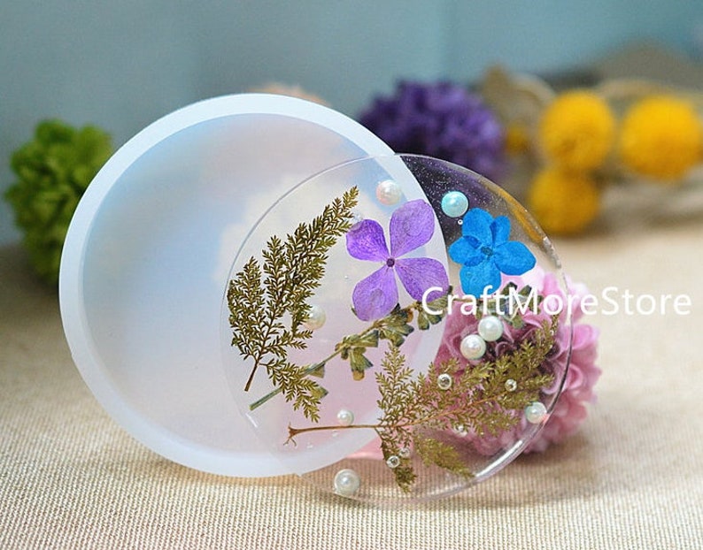 Round silicone coaster Mold for Home Decoration - Large size round Transparent resin mold - for household products Making - craft supplies 