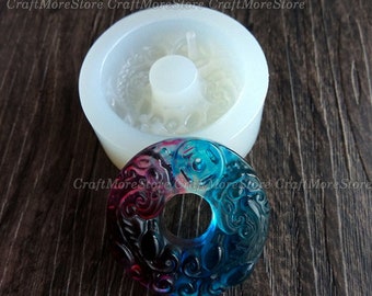 Ring jade shape pendant mold-Pendant silicone mold-Jade shape resin molds-Circle pendant mould for jewelry pendant making