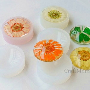 rings filling silicone Mold, Time Gemstone Mold, DIY Flower Gem is Round 25mm, Low Curvature Mirror, Silicone Mold for jewelry rings making