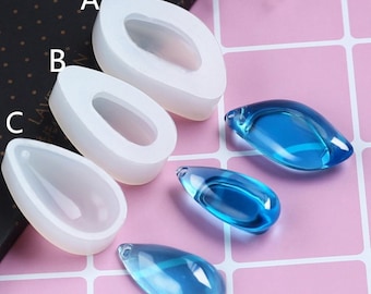 Drop-shaped gemstone silicone mold for jewelry pendant making - 3 styles -  Jewelry pendant Mould - necklace crafts - jewelry diy supplies