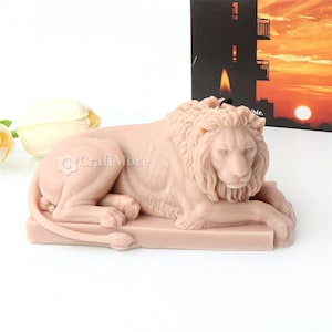3D lying lion candle mold-Lion candle silicone mold-Epoxy resin lion mold-Plaster concrete decoration molds-Animal candle mould