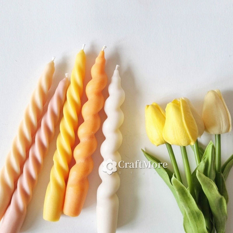 Spiral Cylinder Silicone Candle Mold-Wave Pattern Silicone Candle Mold-Long Aromatherapy Candle Mold-Candle Mold for Soy Wax Beeswax
