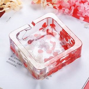 Vierkante siliconen asbak mal voor home decoratie DIY-ronde asbak hars mallen voor cadeau diy-silicon asbak schimmel-paar cadeau maken