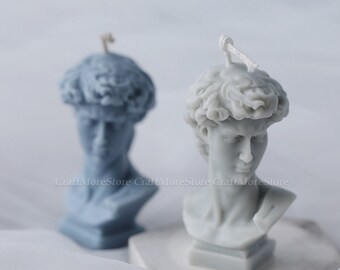 Personnages classiques européens et américains Moule à bougie en forme de tête de David Personnages classiques européens et américains Moule à bougie en forme de tête de David