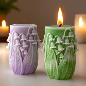 Lily of the Valley Candle Silicone Mold-Flower Pillar Candle Mold-Scented Candle Mold-Diffuser Stone Mold-Plaster/Concrete DIY Ornament Mold