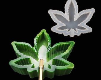 Marijuana Leaf Ashtray Mold-Weed leaf ashtray resin mold-Maple leaf cigar holder silicone mold-Epoxy resin leaf mold