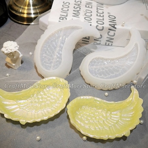 Retro Angel wings plate silicone mold for resin craft-Creativity Resin wings dish mold-Epoxy resin molds-Silicon jewelry tray mold