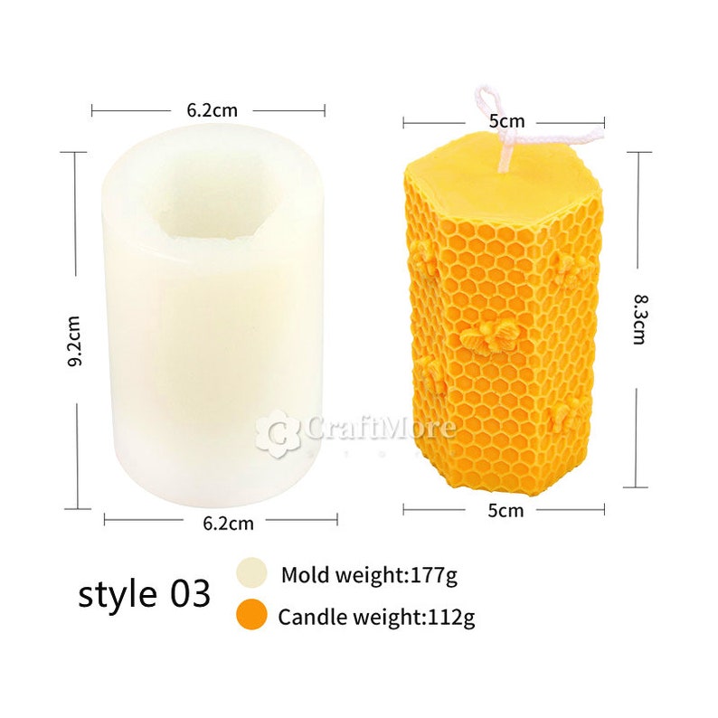 Bee Candle Candle Silicone Moldpillar Candle Etsy