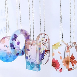 Silicone pendant mold with a hole, resin jewelry mold, rectangular round pendant resin mold, high quality jewelry craft mold