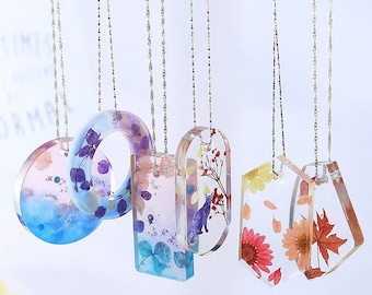 Silicone pendant mold with a hole, resin jewelry mold, rectangular round pendant resin mold, high quality jewelry craft mold