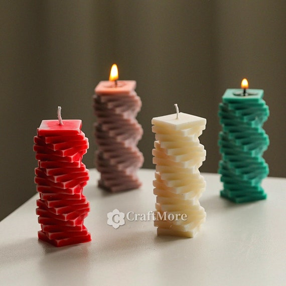 DIY Long Spiral Pillar Candle Molds for Making Romantic Candle