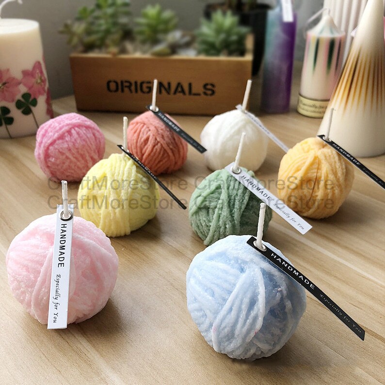 Knitting wool ball candle mold 3D yarn ball silicone mold for Etsy