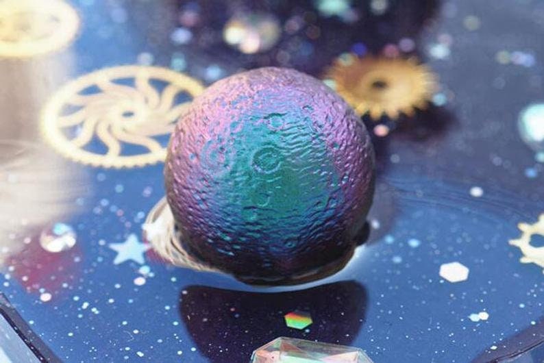Stampi In Silicone Per Resina A Tema Spaziale: Set Da 3 (Luna, Razzo, Superficie Lunare) Per Creazioni Fai Da Te
