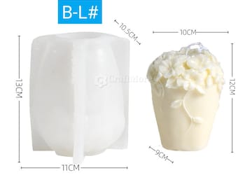 1 pezzo di stampo in silicone per candele a forma di fiori misti