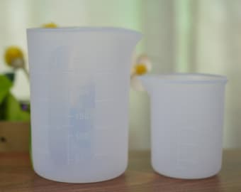 1個のシリコン計量カップ、スケール付き、樹脂ミキシングカップ作成ツール、使い捨てシリコンカップ、樹脂容器ツールカップ、樹脂クラフト作成用
