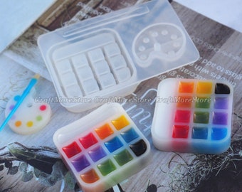 Cute Pigment Box Silicone moule-Kawaii Mini Resin Palette moule-Étudiant moule de papeterie pour résine de résine de résine de résine-stockage Moule-Enfants Cadeaux moule