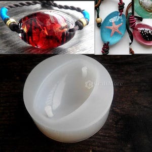 Oval resin patch silicone mold-Oval gemstone resin mold with 2 holes-Epoxy resin bracelet pendant mold-Oval Gem Keychain mold-Resin art mold