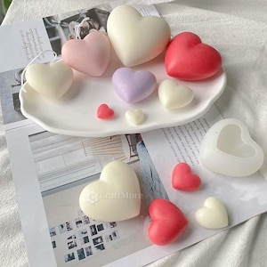 Valentine Heart Silicone Mold-Heart Candle Mold-Heart Shape Resin Concrete Plaster Fondant Chocolate Soap Mousse Cake Mould For Love Gifts
