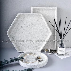 Rectangle Hexagon Round Tray Silicone Mold,Geometric storage Tray Resin Molds,Jewelry tray mold,plaster Concrete flower pot tray mold